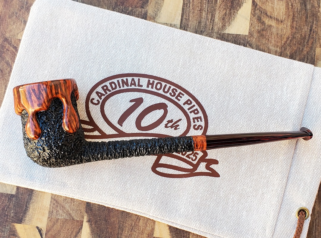 SOLD - 10th Anniversary Cardinal House Morton Pencil-shank Wax-Drip Billiard 1014