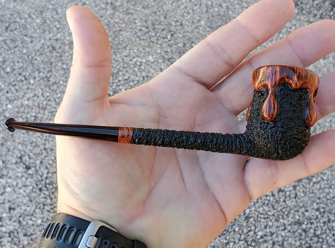 SOLD - 10th Anniversary Cardinal House Morton Pencil-shank Wax-Drip Billiard 1014 - Image 2