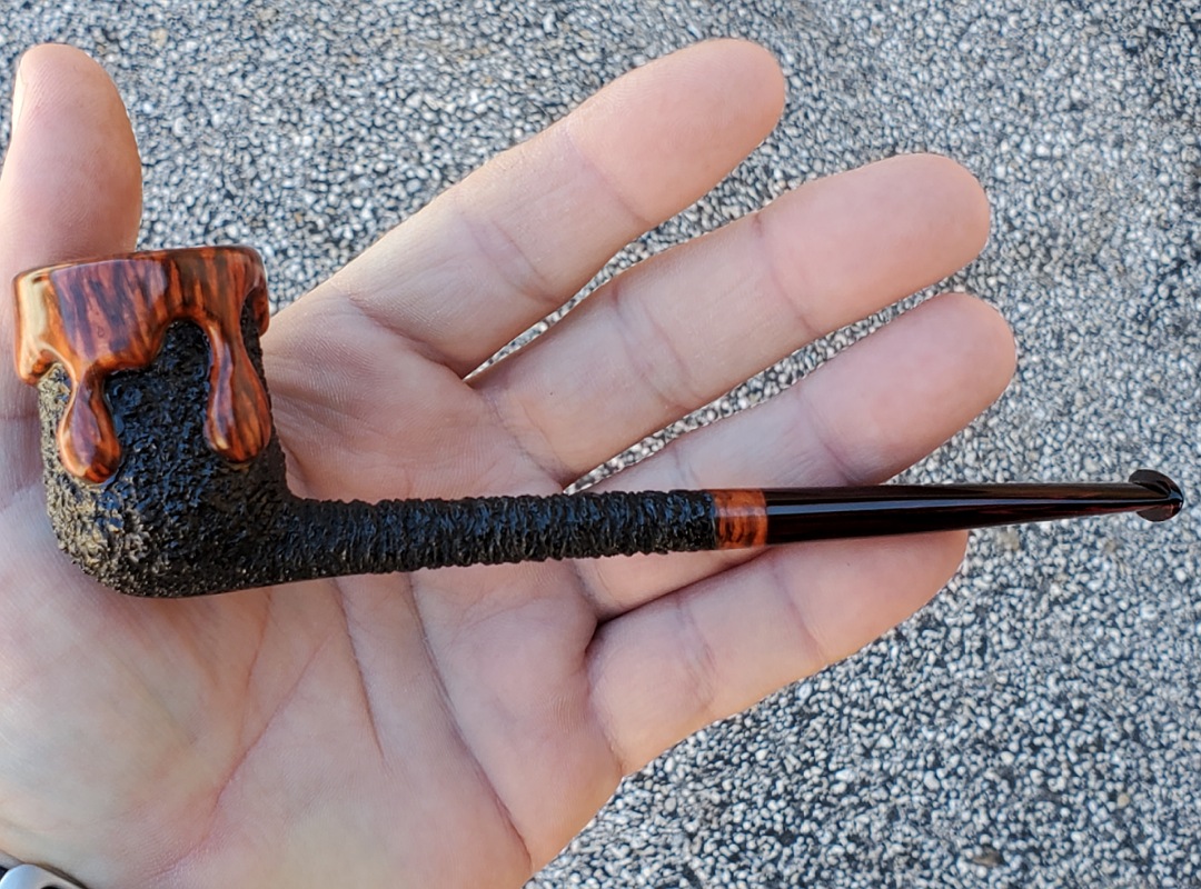 SOLD - 10th Anniversary Cardinal House Morton Pencil-shank Wax-Drip Billiard 1014 - Image 3