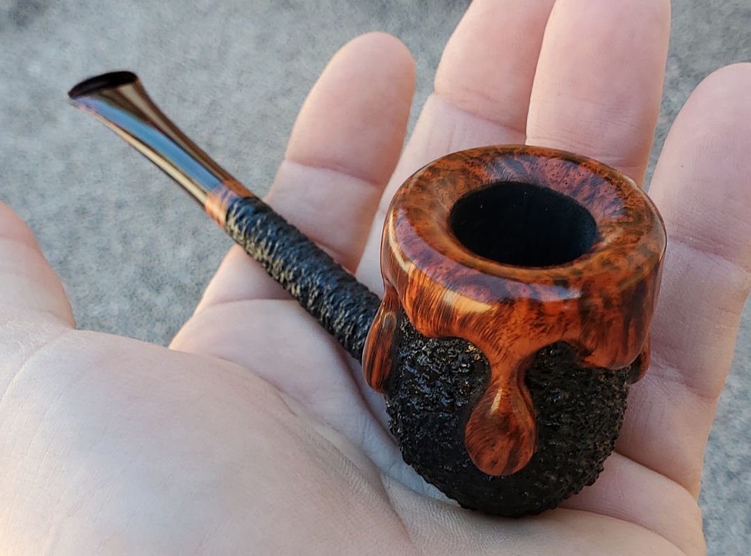 SOLD - 10th Anniversary Cardinal House Morton Pencil-shank Wax-Drip Billiard 1014 - Image 4