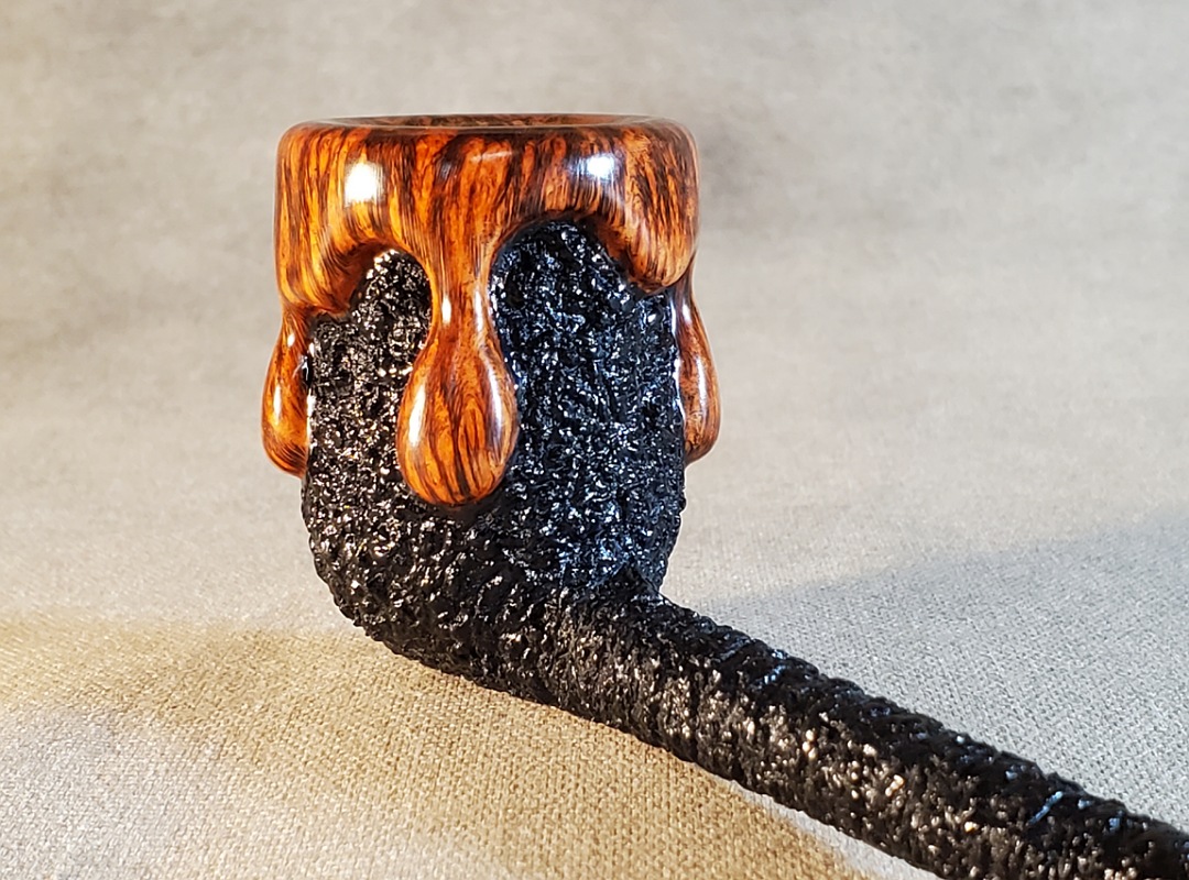 SOLD - 10th Anniversary Cardinal House Morton Pencil-shank Wax-Drip Billiard 1014 - Image 9