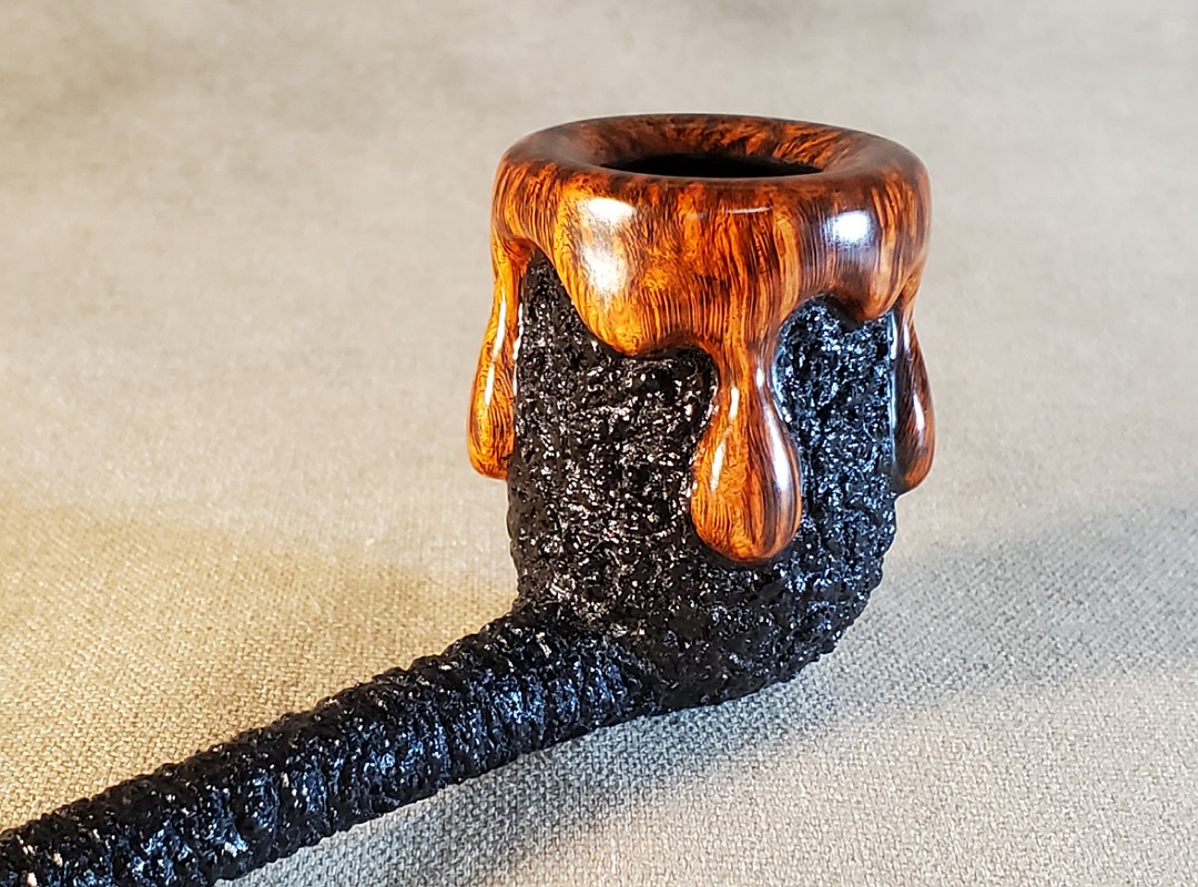 SOLD - 10th Anniversary Cardinal House Morton Pencil-shank Wax-Drip Billiard 1014 - Image 12