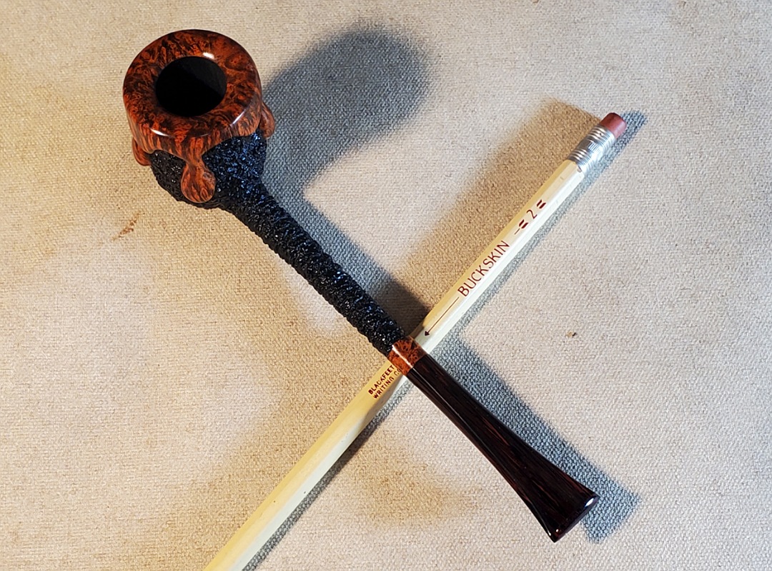 SOLD - 10th Anniversary Cardinal House Morton Pencil-shank Wax-Drip Billiard 1014 - Image 17